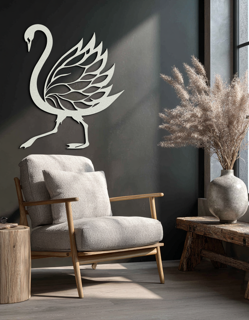 Load image into Gallery viewer, Swan Metal Wall Art – Graceful Swan Silhouette Steel Decor for Elegant and Nature-Inspired Spaces- KAF335