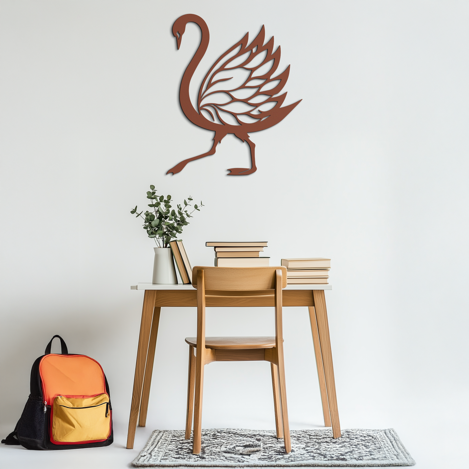 Swan Metal Wall Art – Graceful Swan Silhouette Steel Decor for Elegant and Nature-Inspired Spaces- KAF335