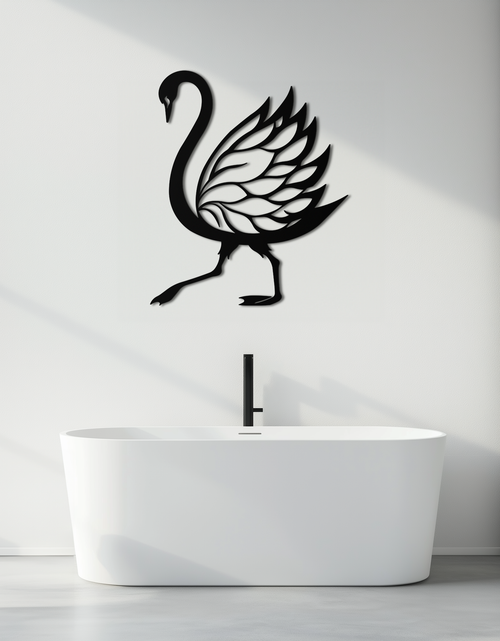 Load image into Gallery viewer, Swan Metal Wall Art – Graceful Swan Silhouette Steel Decor for Elegant and Nature-Inspired Spaces- KAF335