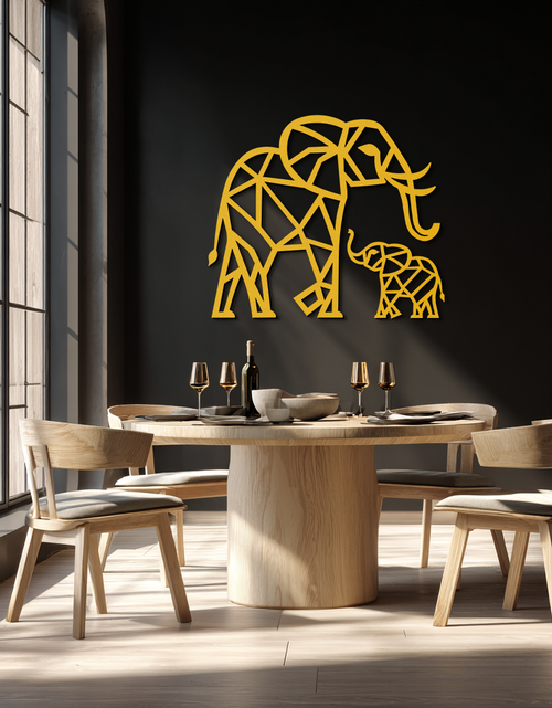 Load image into Gallery viewer, Elephant Family Metal Wall Art – Mom and Calves Silhouette Steel Decor for Nature and Animal Lovers- KAF337
