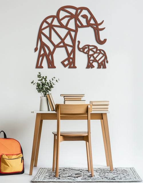 Load image into Gallery viewer, Elephant Family Metal Wall Art – Mom and Calves Silhouette Steel Decor for Nature and Animal Lovers- KAF337
