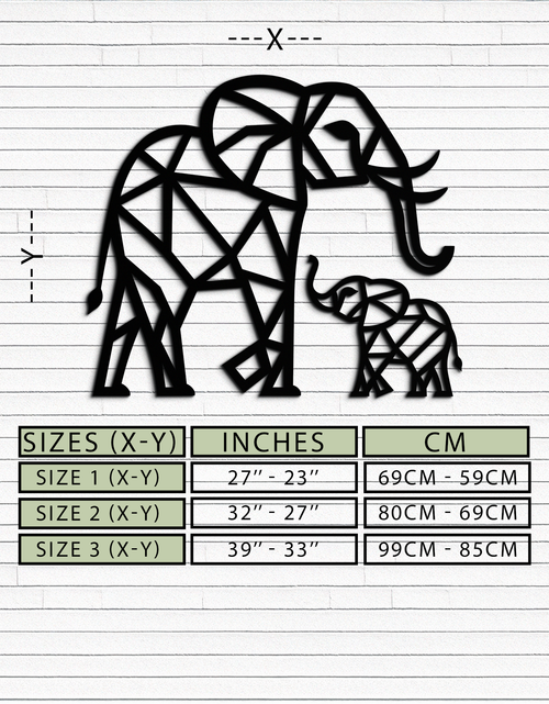 Load image into Gallery viewer, Elephant Family Metal Wall Art – Mom and Calves Silhouette Steel Decor for Nature and Animal Lovers- KAF337