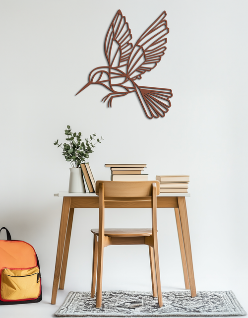 Load image into Gallery viewer, Hummingbird Metal Wall Art – Delicate Bird Silhouette Steel Decor for Nature-Inspired Interiors- KAF339