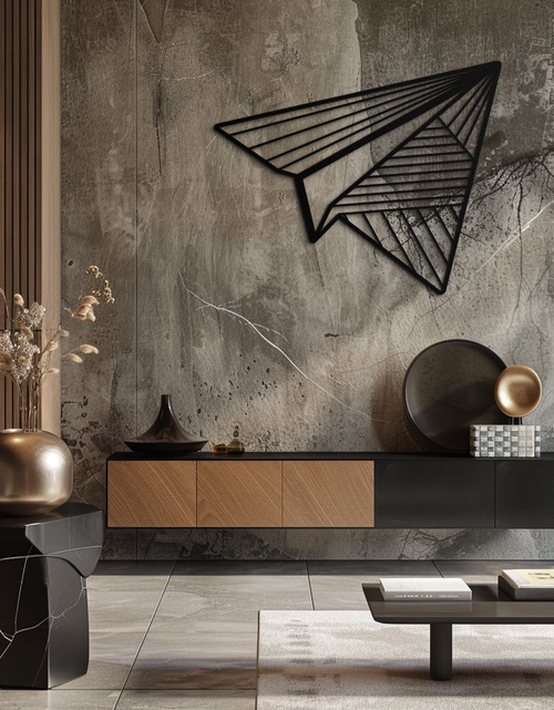 Load image into Gallery viewer, Paper Airplane Metal Wall Art – Minimalist Flight Silhouette Steel Decor for Modern and Whimsical Spaces- KAF340