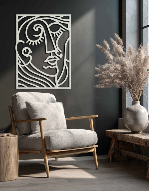 Load image into Gallery viewer, Abstract Face Silhouette Metal Wall Art – Modern Minimalist Line Art for Contemporary Interiors- KAF348