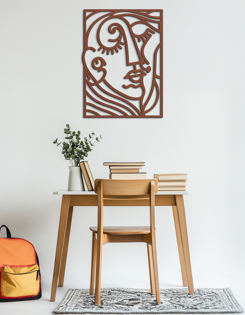 Load image into Gallery viewer, Abstract Face Silhouette Metal Wall Art – Modern Minimalist Line Art for Contemporary Interiors- KAF348