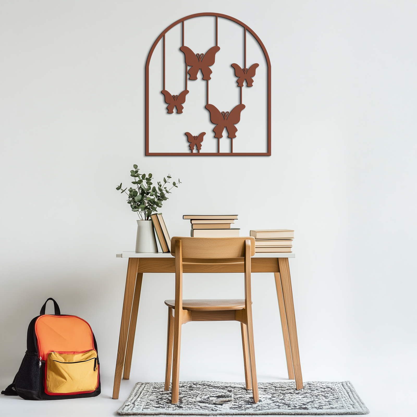 Butterfly Arch Metal Wall Art – Elegant Hanging Butterflies Silhouette for Modern Nature Decor- KAF361