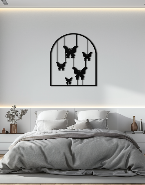 Load image into Gallery viewer, Butterfly Arch Metal Wall Art – Elegant Hanging Butterflies Silhouette for Modern Nature Decor- KAF361
