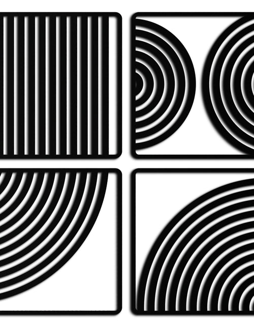 Load image into Gallery viewer, Geometric Pattern Metal Wall Art – 4-Piece Modern Minimalist Steel Decor- KAF363