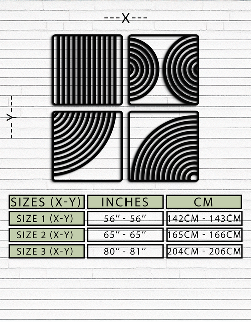 Load image into Gallery viewer, Geometric Pattern Metal Wall Art – 4-Piece Modern Minimalist Steel Decor- KAF363