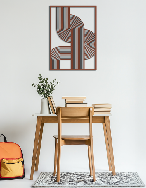 Load image into Gallery viewer, Geometric Curve Panel Metal Wall Art – Modern Abstract Steel Decor- KAF364