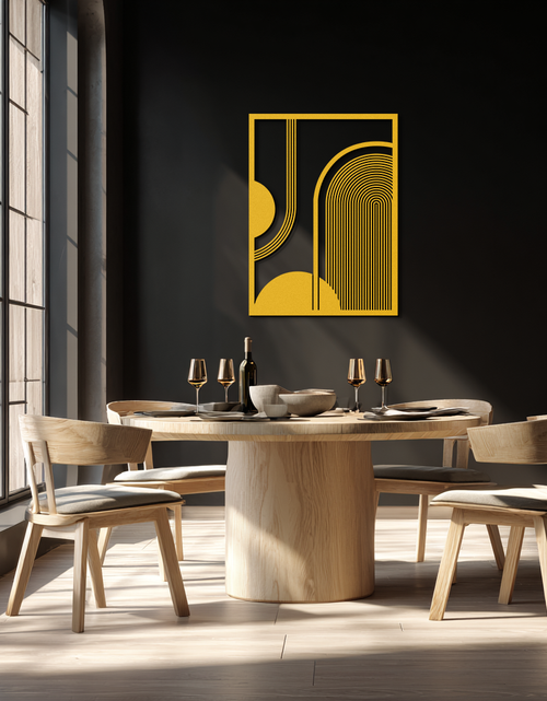 Load image into Gallery viewer, Geometric Half-Circle Metal Wall Art – Minimalist Arch & Shape Design- KAF365