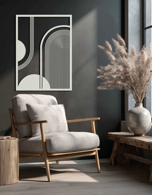 Load image into Gallery viewer, Geometric Half-Circle Metal Wall Art – Minimalist Arch & Shape Design- KAF365