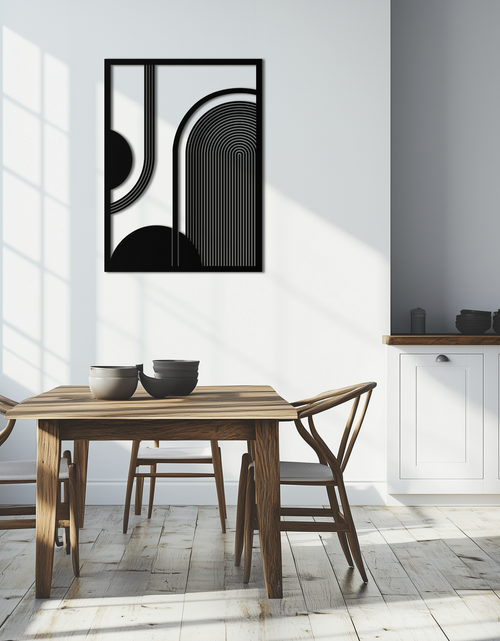 Load image into Gallery viewer, Geometric Half-Circle Metal Wall Art – Minimalist Arch & Shape Design- KAF365