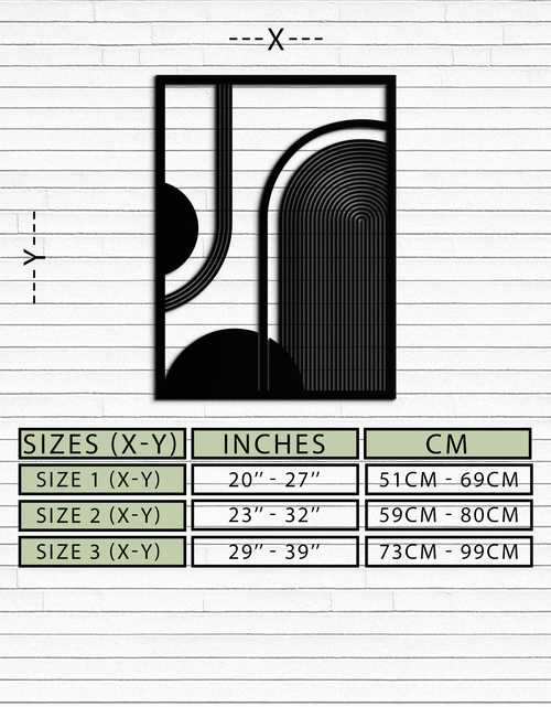 Load image into Gallery viewer, Geometric Half-Circle Metal Wall Art – Minimalist Arch & Shape Design- KAF365