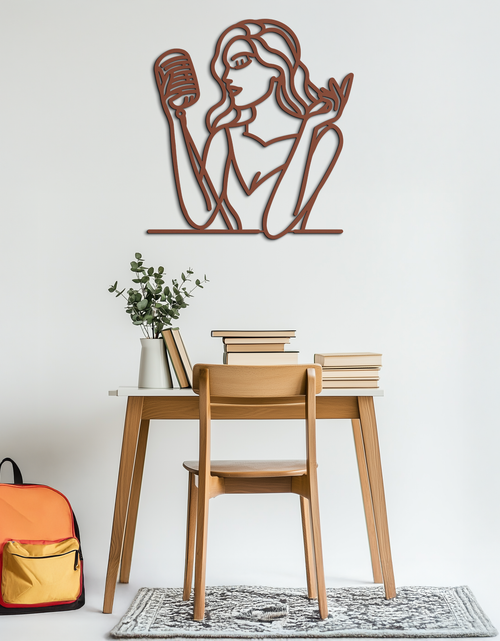 Load image into Gallery viewer, Singing Woman Metal Wall Art – Modern Female Vocalist Silhouette- KAF367