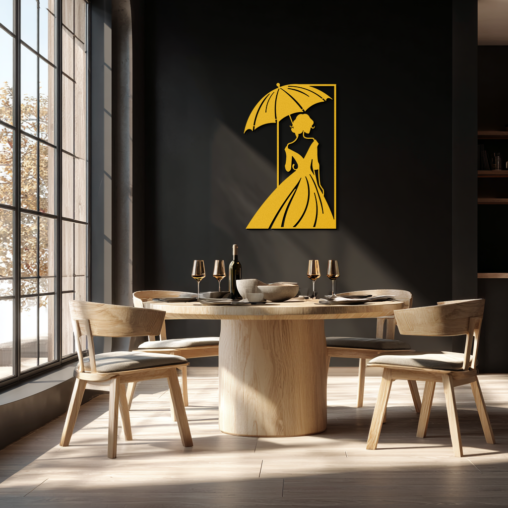 Modern Woman Silhouette Metal Wall Art – Elegant Female Figure Panel- KAF375