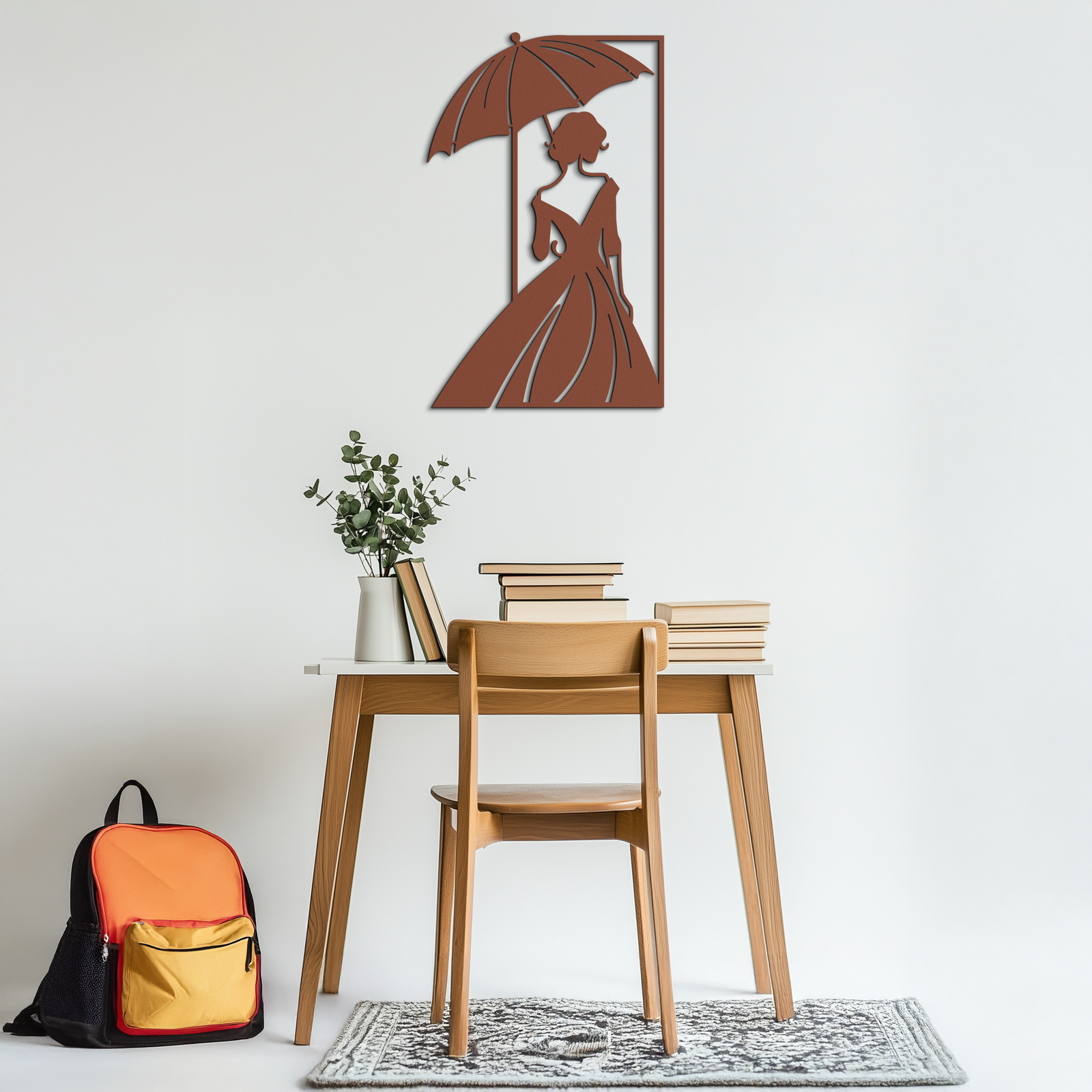 Modern Woman Silhouette Metal Wall Art – Elegant Female Figure Panel- KAF375