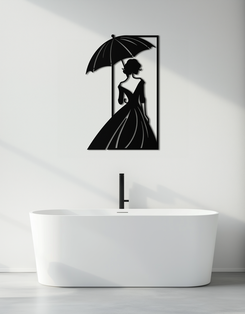 Load image into Gallery viewer, Modern Woman Silhouette Metal Wall Art – Elegant Female Figure Panel- KAF375