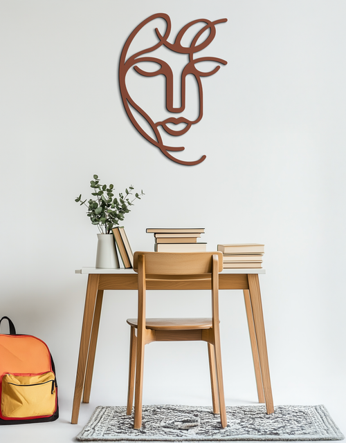 Load image into Gallery viewer, Abstract Female Line Art Metal Wall Decor – Elegant Woman Silhouette with Microphone- KAF376