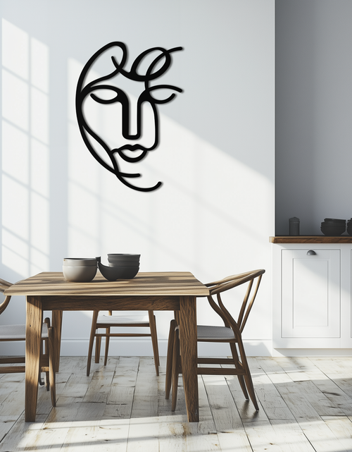 Load image into Gallery viewer, Abstract Female Line Art Metal Wall Decor – Elegant Woman Silhouette with Microphone- KAF376