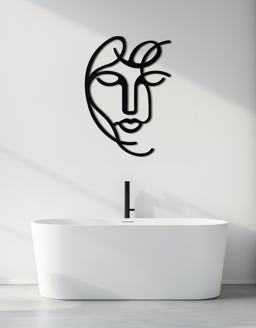 Load image into Gallery viewer, Abstract Female Line Art Metal Wall Decor – Elegant Woman Silhouette with Microphone- KAF376