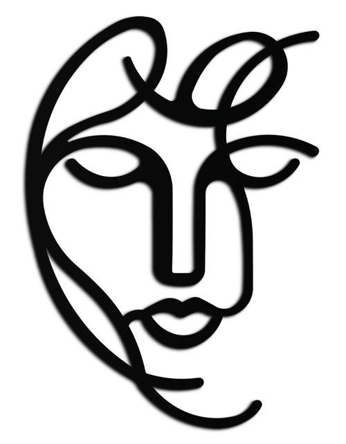 Load image into Gallery viewer, Abstract Female Line Art Metal Wall Decor – Elegant Woman Silhouette with Microphone- KAF376
