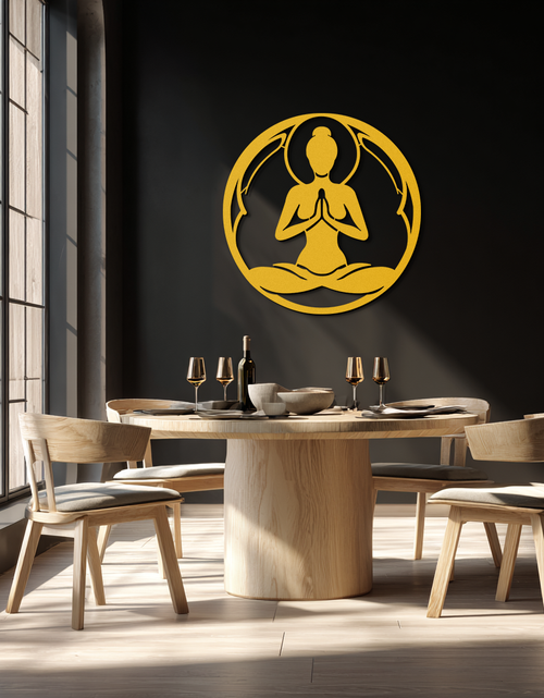 Load image into Gallery viewer, Yoga Silhouette Metal Wall Art – Meditative Zen Pose Decor for Mindful Spaces- KAF378