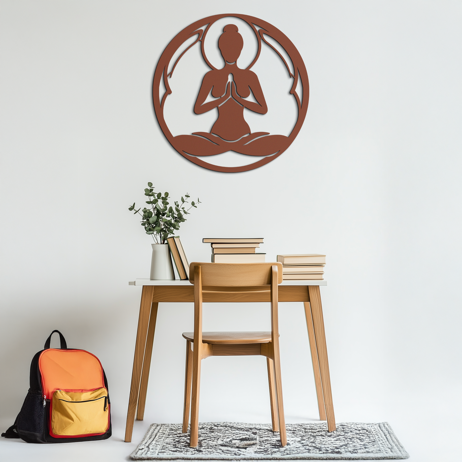 Yoga Silhouette Metal Wall Art – Meditative Zen Pose Decor for Mindful Spaces- KAF378