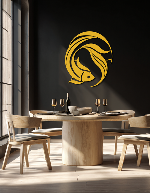 Load image into Gallery viewer, Japanese fish Metal Wall Art – Elegant Minimalist Ocean Decor- KAF379