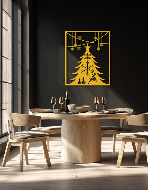 Load image into Gallery viewer, Christmas Tree Metal Wall Art – Elegant Holiday Silhouette Décor- KAF380
