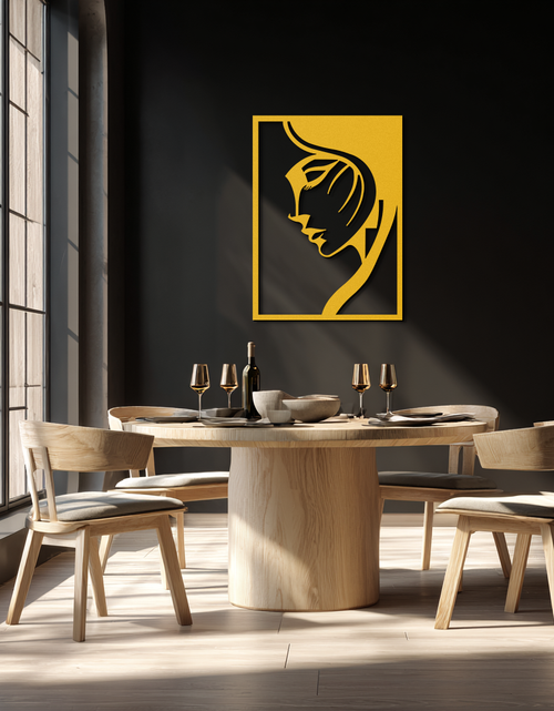 Load image into Gallery viewer, Elegant Woman Silhouette Metal Wall Art – Stylish Female Figure Home Decor- KAF381