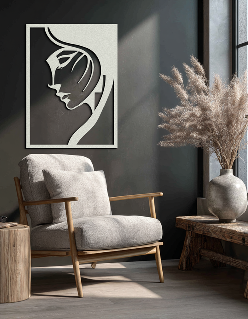 Load image into Gallery viewer, Elegant Woman Silhouette Metal Wall Art – Stylish Female Figure Home Decor- KAF381
