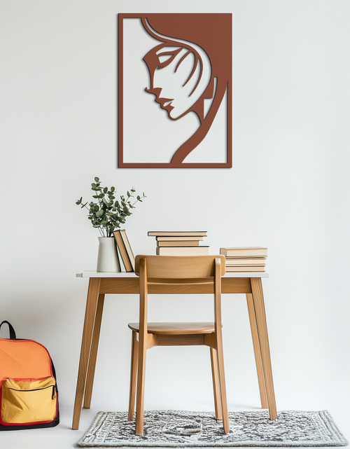 Load image into Gallery viewer, Elegant Woman Silhouette Metal Wall Art – Stylish Female Figure Home Decor- KAF381