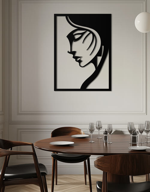 Load image into Gallery viewer, Elegant Woman Silhouette Metal Wall Art – Stylish Female Figure Home Decor- KAF381