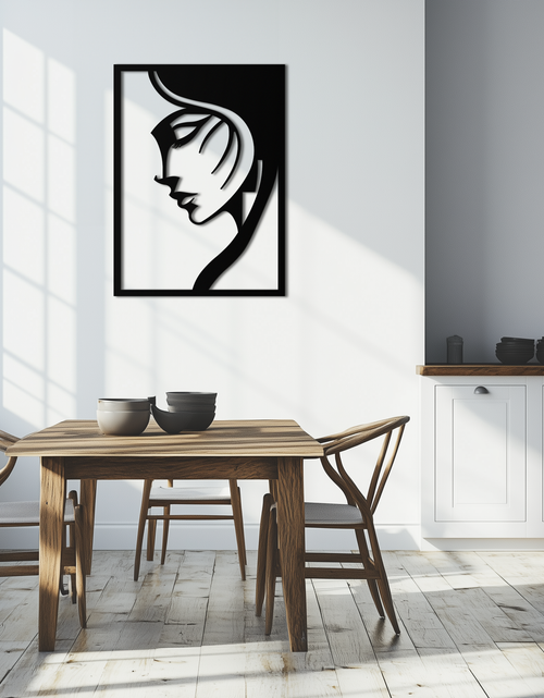 Load image into Gallery viewer, Elegant Woman Silhouette Metal Wall Art – Stylish Female Figure Home Decor- KAF381