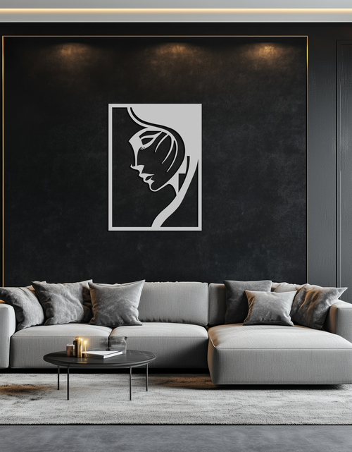 Load image into Gallery viewer, Elegant Woman Silhouette Metal Wall Art – Stylish Female Figure Home Decor- KAF381