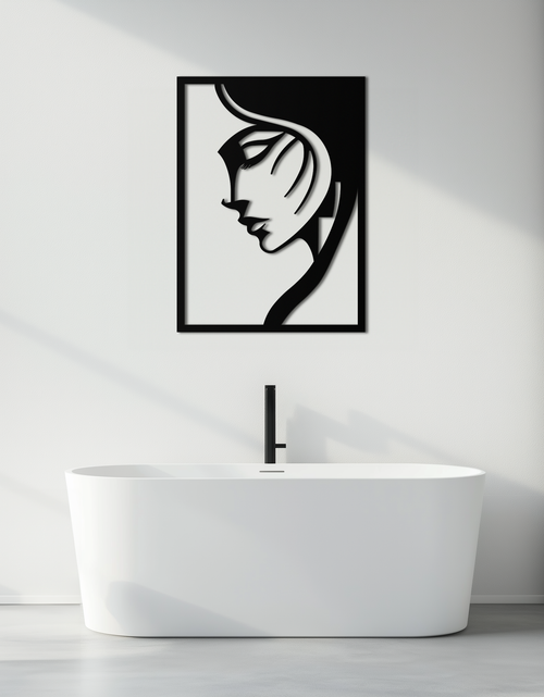 Load image into Gallery viewer, Elegant Woman Silhouette Metal Wall Art – Stylish Female Figure Home Decor- KAF381