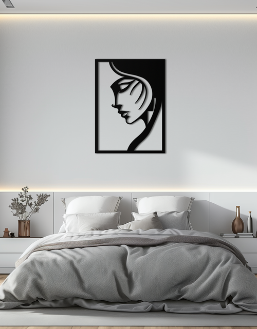 Load image into Gallery viewer, Elegant Woman Silhouette Metal Wall Art – Stylish Female Figure Home Decor- KAF381