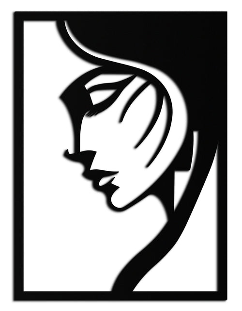 Load image into Gallery viewer, Elegant Woman Silhouette Metal Wall Art – Stylish Female Figure Home Decor- KAF381