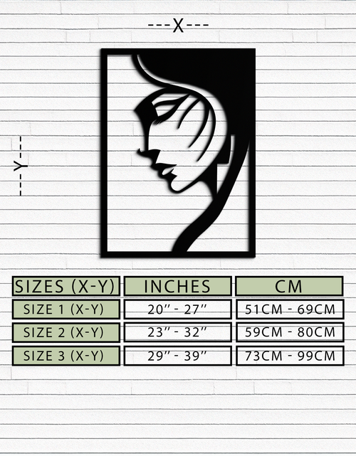 Load image into Gallery viewer, Elegant Woman Silhouette Metal Wall Art – Stylish Female Figure Home Decor- KAF381