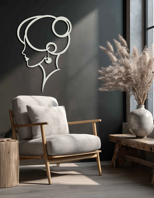 Load image into Gallery viewer, Elegant Woman Silhouette Metal Wall Art – Modern Female Figure Steel Decor- KAF382
