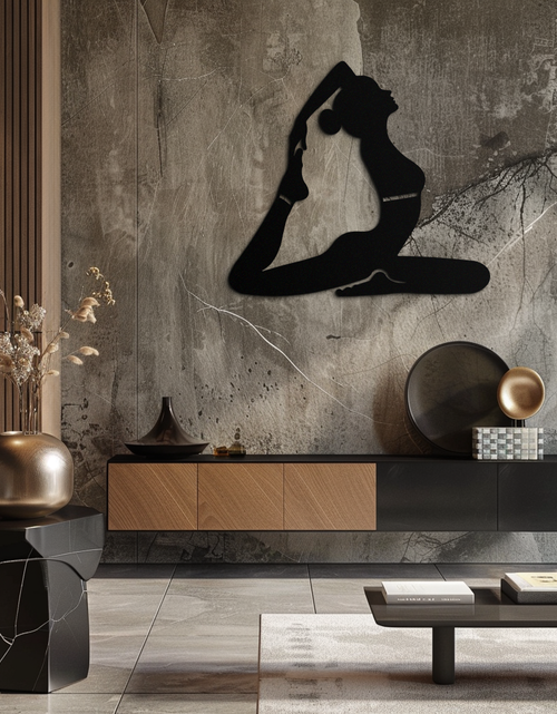 Load image into Gallery viewer, Kapotasana Pose Silhouette Metal Wall Art – Yoga-Inspired Minimalist Decor- KAF384