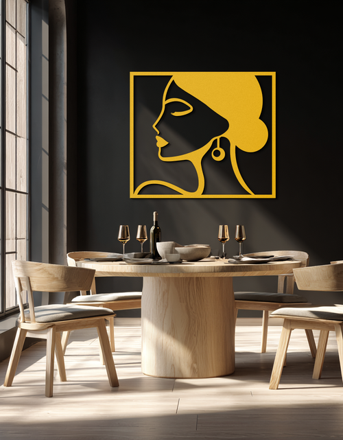 Load image into Gallery viewer, Female Silhouette Metal Wall Art – Elegant Modern Black Abstract Home Decor- KAF389