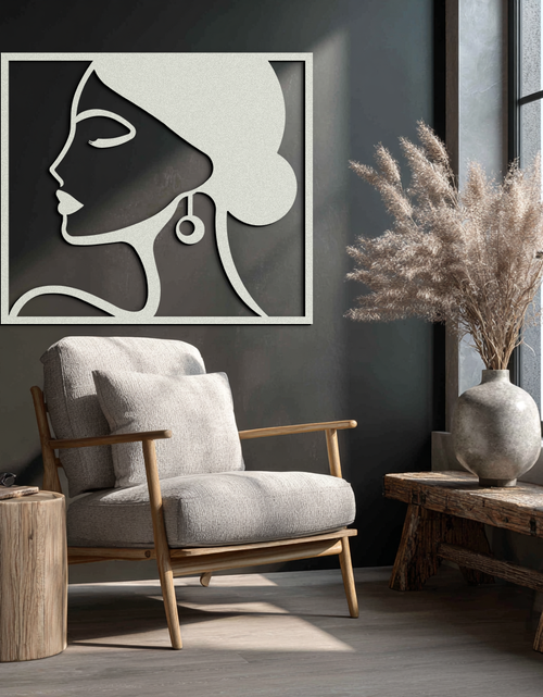 Load image into Gallery viewer, Female Silhouette Metal Wall Art – Elegant Modern Black Abstract Home Decor- KAF389