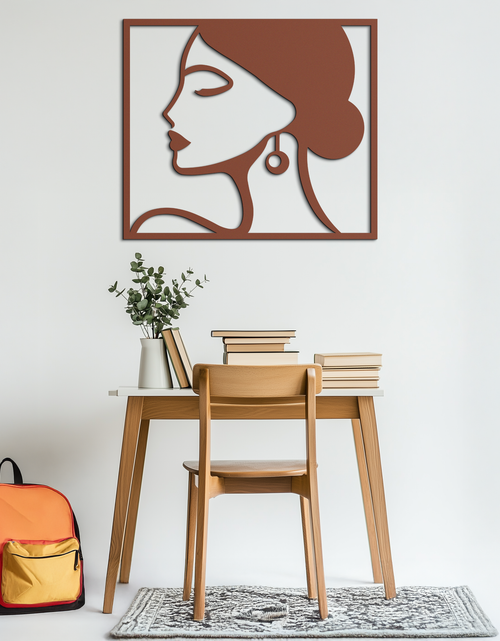 Load image into Gallery viewer, Female Silhouette Metal Wall Art – Elegant Modern Black Abstract Home Decor- KAF389