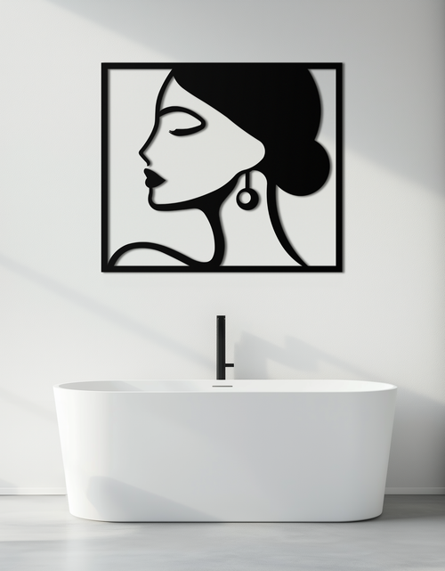 Load image into Gallery viewer, Female Silhouette Metal Wall Art – Elegant Modern Black Abstract Home Decor- KAF389