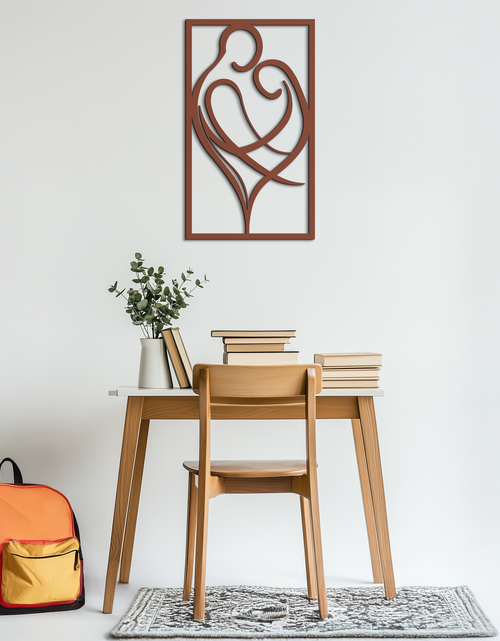Load image into Gallery viewer, Hugging Couple Metal Wall Art – Romantic Modern Silhouette Home Decor for Bedroom or Living Room- KAF390