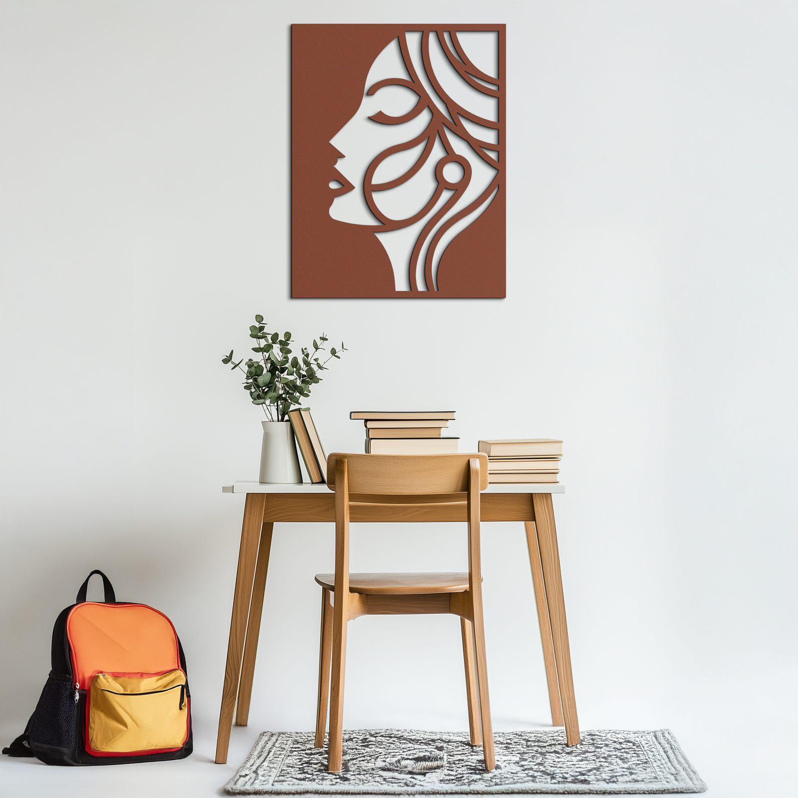 Female Silhouette Metal Wall Art – Elegant Abstract Woman Design for Modern Interiors- KAF393