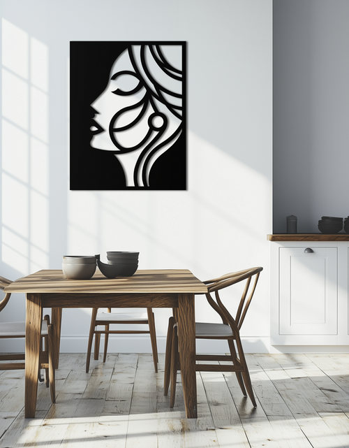 Load image into Gallery viewer, Female Silhouette Metal Wall Art – Elegant Abstract Woman Design for Modern Interiors- KAF393